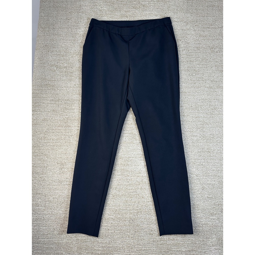 Lafayette 148 New York Murray Black Slim Leg Pull On Tech Pants Small